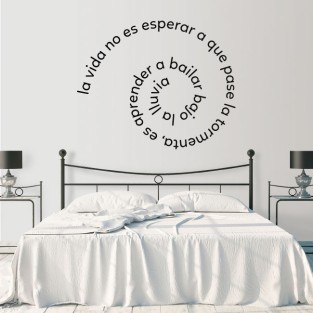 Vinilos decorativos frases espiral bailar bajo la lluvia Vinilos decorativos frases espiral bailar bajo la lluvia